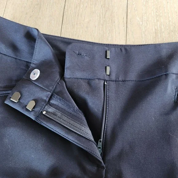 Ann Taylor Petite Curvy Dark Navy Zipper Pocket Dress Pants Women's Sz 8P Curvy - Picture 9 of 11